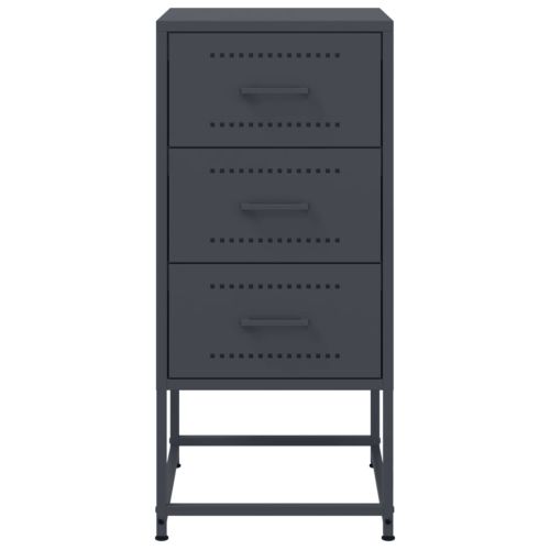 Нощни шкафчета 2 бр антрацит 36x39x78 см стомана