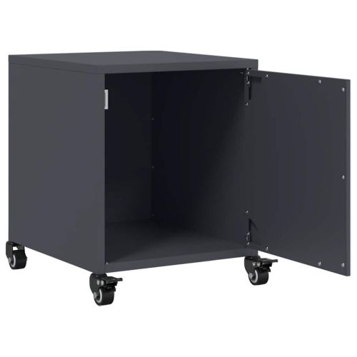 Нощни шкафчета, 2 бр, антрацит, 36x39x43,5 см, стомана