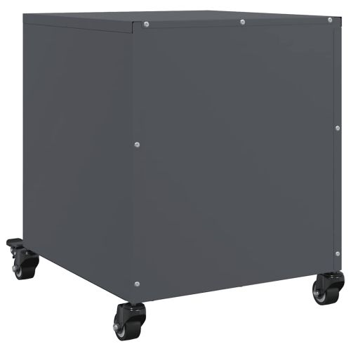 Нощни шкафчета, 2 бр, антрацит, 36x39x43,5 см, стомана