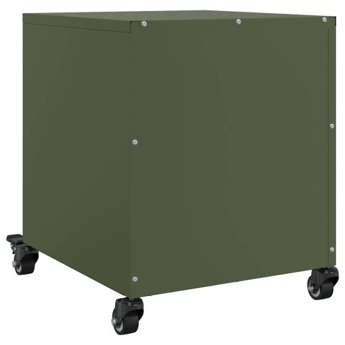 Нощни шкафчета 2 бр маслиненозелени 36x39x43,5 см стомана