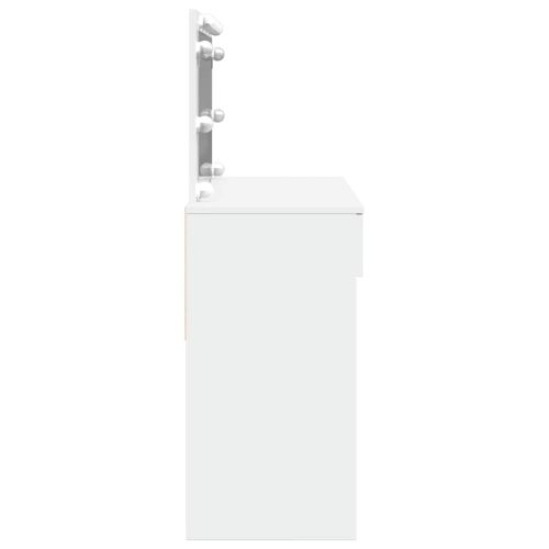 Тоалетка с LED, бяла, 100x40x120 см