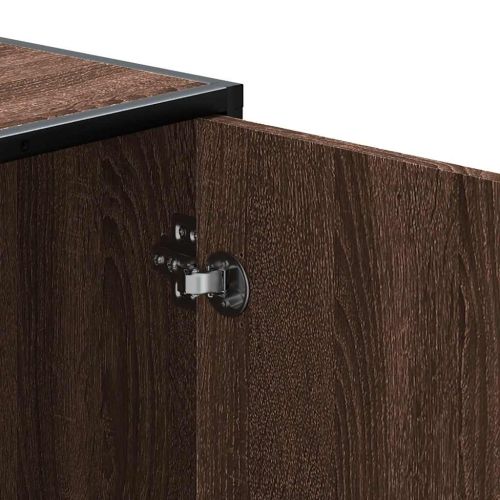 Пейка за обувки Кафяв дъб Изработена дървесина и метал