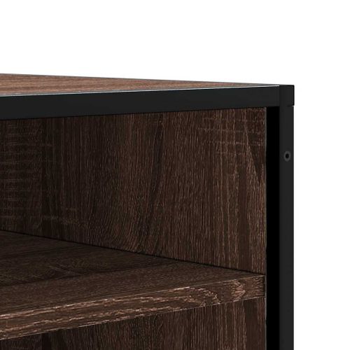 Пейка за обувки Кафяв дъб Изработена дървесина и метал