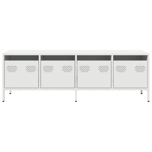 ТВ шкаф, бял, 135x39x43,5 см, студеновалцувана стомана