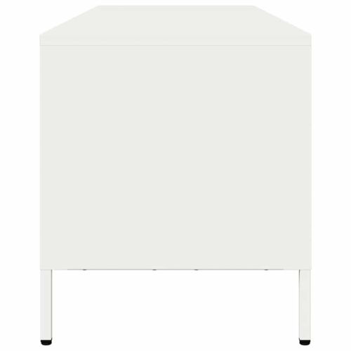 ТВ шкаф, бял, 135x39x43,5 см, студеновалцувана стомана