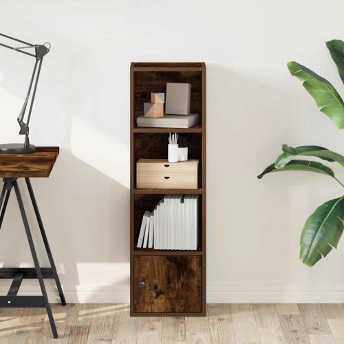 Библиотека, опушен дъб, 31x24x102 см, инженерно дърво