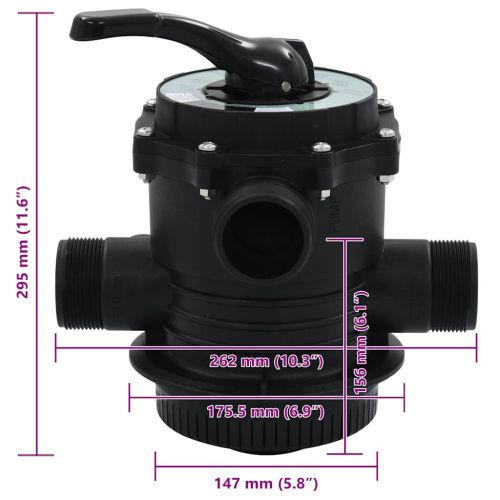 Многопътен вентил за пясъчен филтър ABS 1,5" 6-пътен