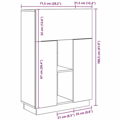 Бюро с рафт Старо дърво 71.5 x 31.5 x 106.5 см Инженерно дърво