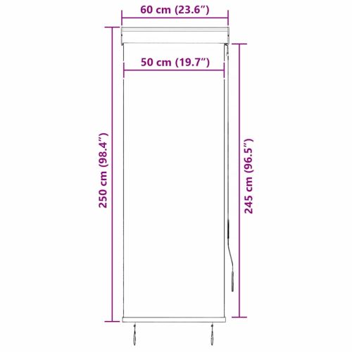 Външна ролетна щора, 60x250 см, антрацит
