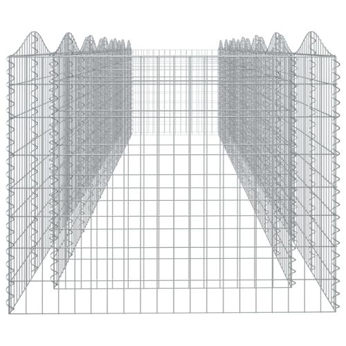 Извит габион повдигната леха 600x100x100 см поцинковано желязо