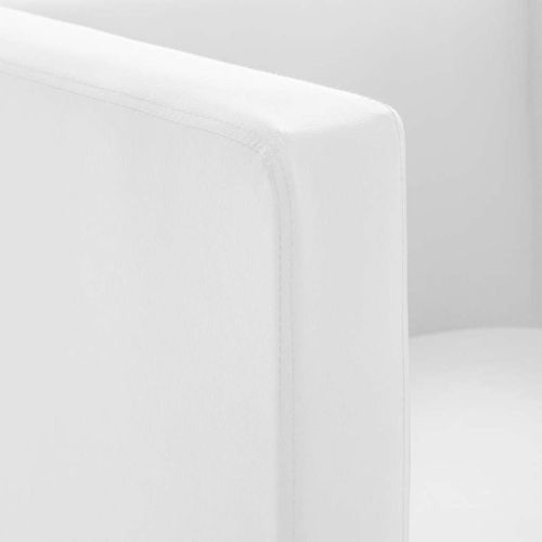 Фотьойл с кубична форма, бял, изкуствена кожа