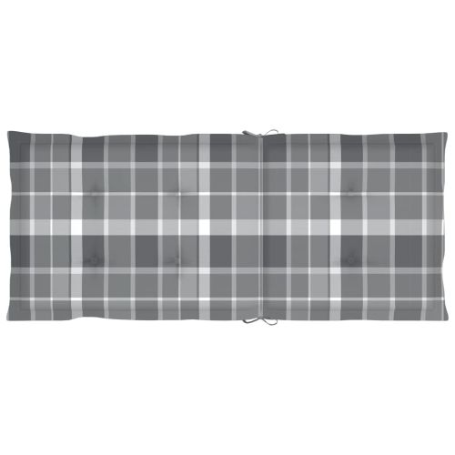 Люлеещ се стол с възглавници, сив, акациево дърво масив