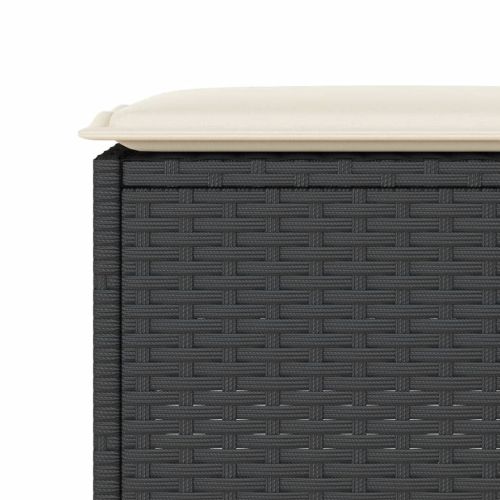 Градински бар комплект с възглавници 9 части черен полиратан