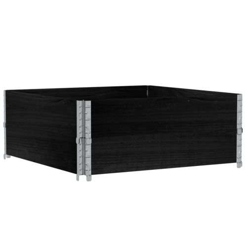 Градинска кашпа, черен, 100x100 см, борова дървесина масив