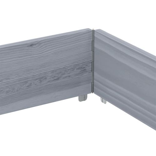 Градинска кашпа, сив, 150x100 см, борова дървесина масив