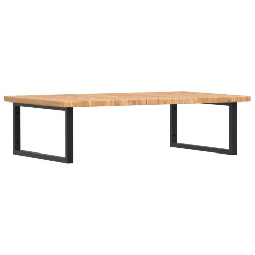 Стенен рафт за мивка, стомана и масивно дърво дъб