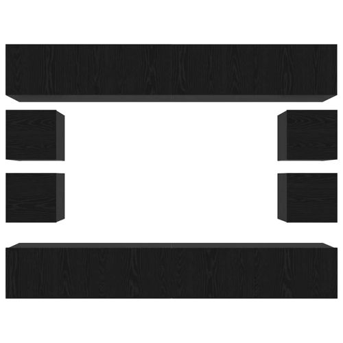 Комплект ТВ шкаф Монтиране на стена Черния дъб Инженерно дърво