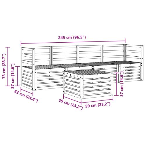 Комплекти дивани 5 pcs Естествен Солидно акациево дърво
