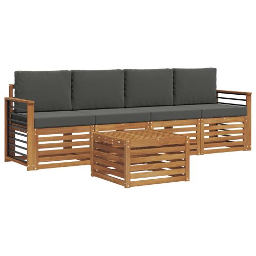 Комплекти дивани с възглавница 5 pcs Натурален и Антрацит