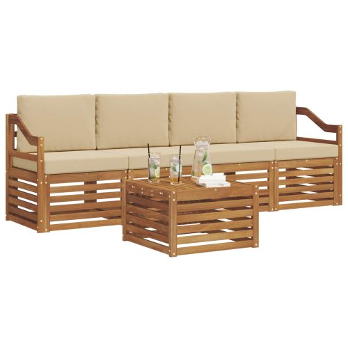 Комплекти дивани Природен и бежов Солидно акациево дърво