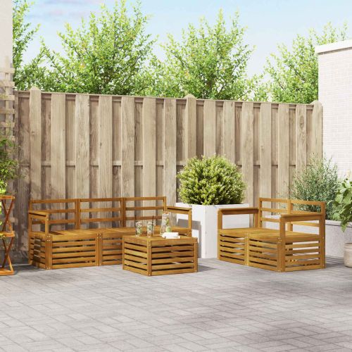 Комплекти дивани 6 pcs Естествен Солидно акациево дърво