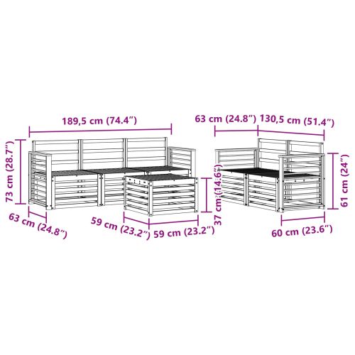 Комплекти дивани 6 pcs Естествен Солидно акациево дърво