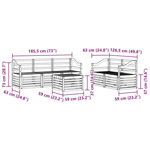 Комплекти дивани 6 pcs Естествен Солидно акациево дърво