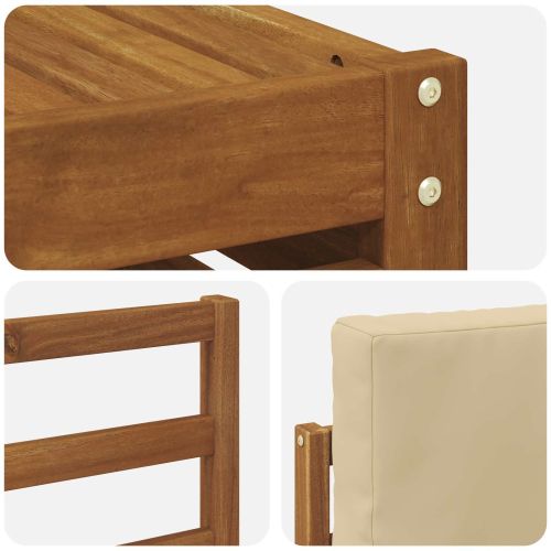 Комплект дивани за открито 7 pcs Натурален и Бежов