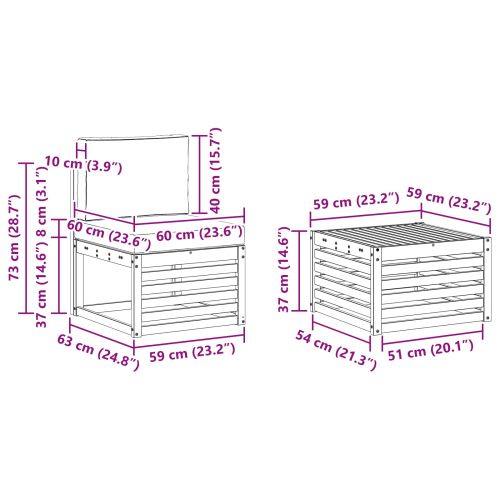Комплект дивани за открито 7 pcs Натурален и Антрацит