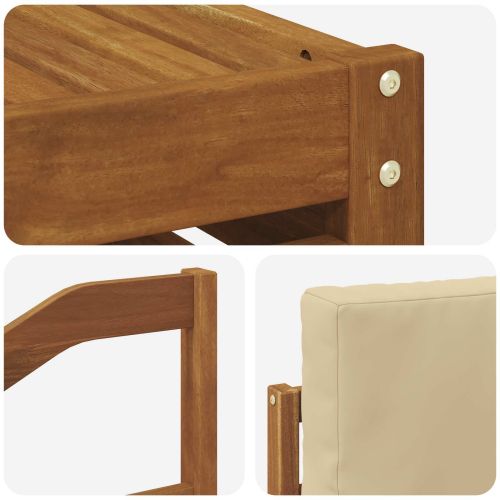 Комплект дивани за открито 7 pcs Натурален и Бежов