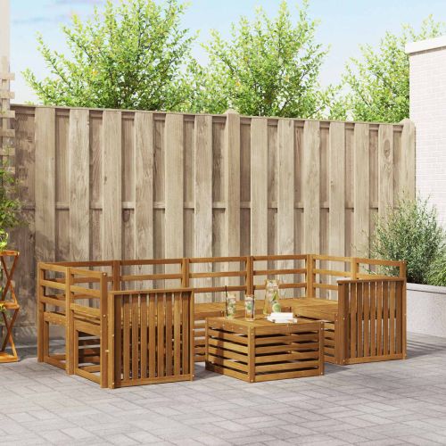 Комплекти дивани 7 pcs Естествен Солидно акациево дърво