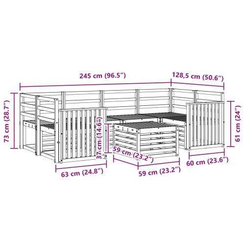Комплекти дивани 7 pcs Естествен Солидно акациево дърво