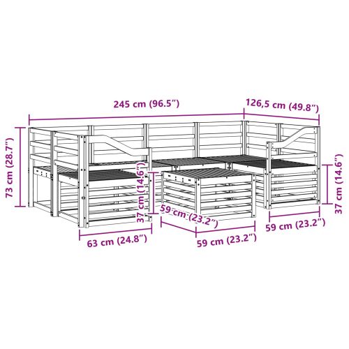 Комплекти дивани 7 pcs Естествен Солидно акациево дърво