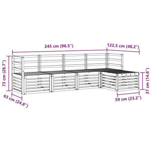 Комплекти дивани 5 pcs Естествен Солидно акациево дърво