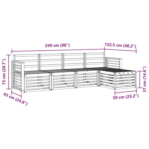 Комплекти дивани 5 pcs Естествен Солидно акациево дърво