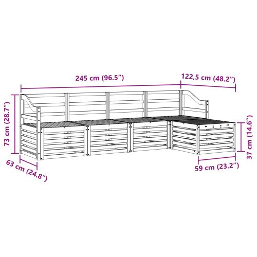 Комплекти дивани 5 pcs Естествен Солидно акациево дърво