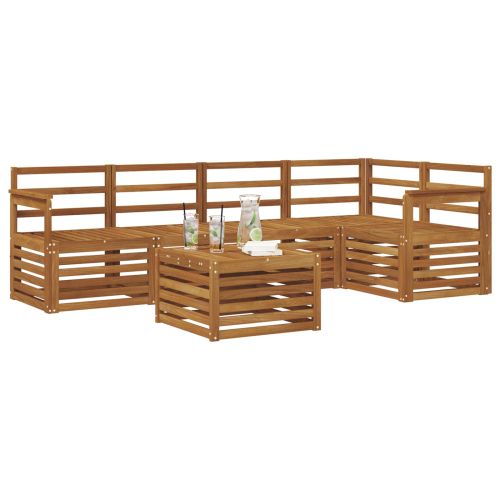 Комплекти дивани 6 pcs Естествен Солидно акациево дърво