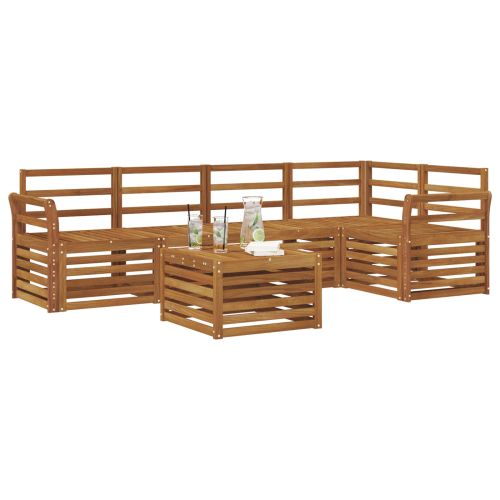 Комплекти дивани 6 pcs Естествен Солидно акациево дърво