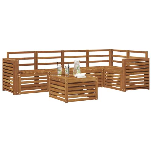 Комплекти дивани 6 pcs Естествен Солидно акациево дърво