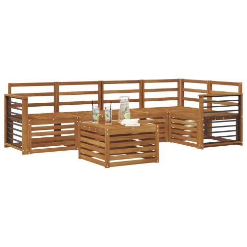 Комплекти дивани 6 pcs Естествен Солидно акациево дърво