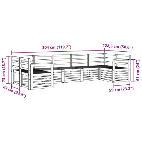 Комплект секционен диван 7 pcs Естествен