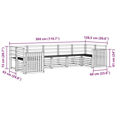 Комплект секционен диван 7 pcs Естествен