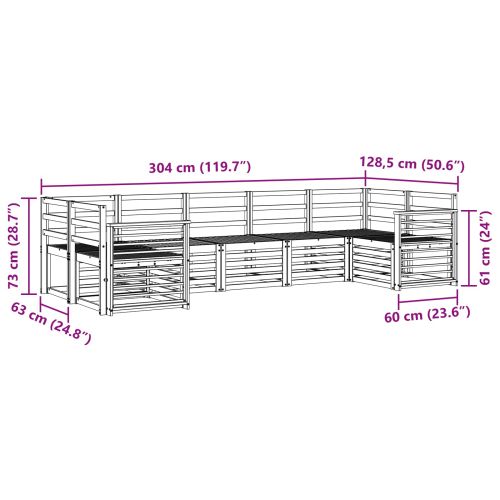 Комплект секционен диван 7 pcs Естествен