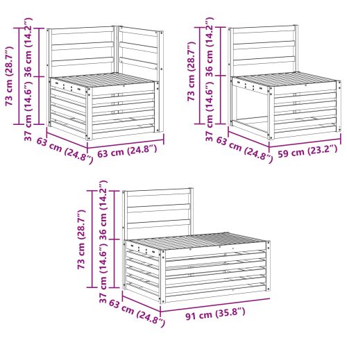 Комплект дивани за открито 6 Брой Естествен