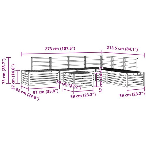 Комплект дивани за открито 7 Брой Естествен