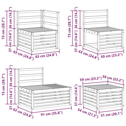 Комплект дивани за открито 7 Брой Естествен