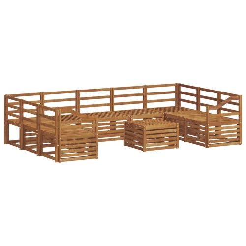 Комплекти дивани 10 pcs Естествен Солидно акациево дърво