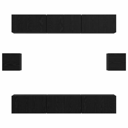 Комплект ТВ шкаф 8 pcs Черния дъб Инженерно дърво