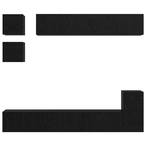 Комплект ТВ шкаф 8 pcs Черния дъб Инженерно дърво
