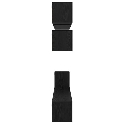 Комплект ТВ шкаф 8 pcs Черния дъб Инженерно дърво